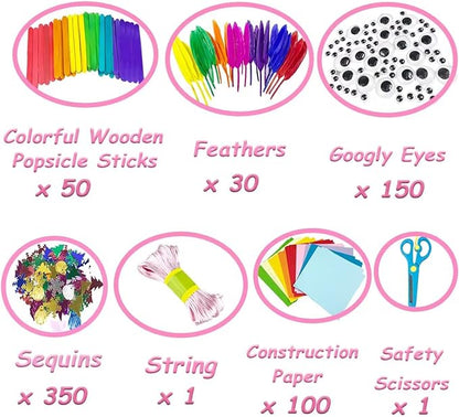 3000Pcs Arts and Crafts Supplies for Kids Crafts for Girls 8-12 Craft Kit with Pipe Cleaners Beads Crafts for Kids DIY School Supplies Set Crafting Box for Girls Boys Age 4-6, 6-8, 8-12 years Gifts