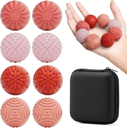 luckdoor Silicone Magnetic Balls Fidget Toys for Adults & Teens,8PCS Stress Relief Sensory Toys for Autism ADHD Anxiety,Fun Textures Gadgets,Office Desk Toy,Stocking Stuffers for Men Women Teen Gifts