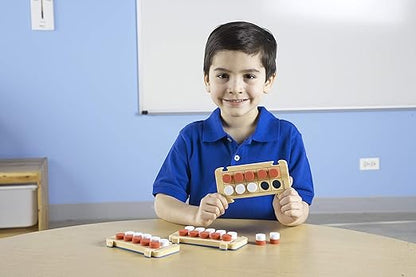 hand2mind Foam RekenRods Ten-Frame Boards, Red and White Counters, Kindergarten Learning Games, Ten Frame Math Manipulatives, Counting Toys, Math Games (24 Ten Frames and 240 Math Counters)
