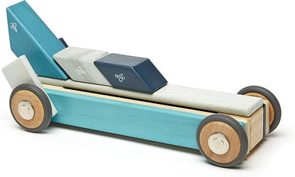 42 Piece Tegu Magnetic Wooden Block Set, Blues, 1-99 years old