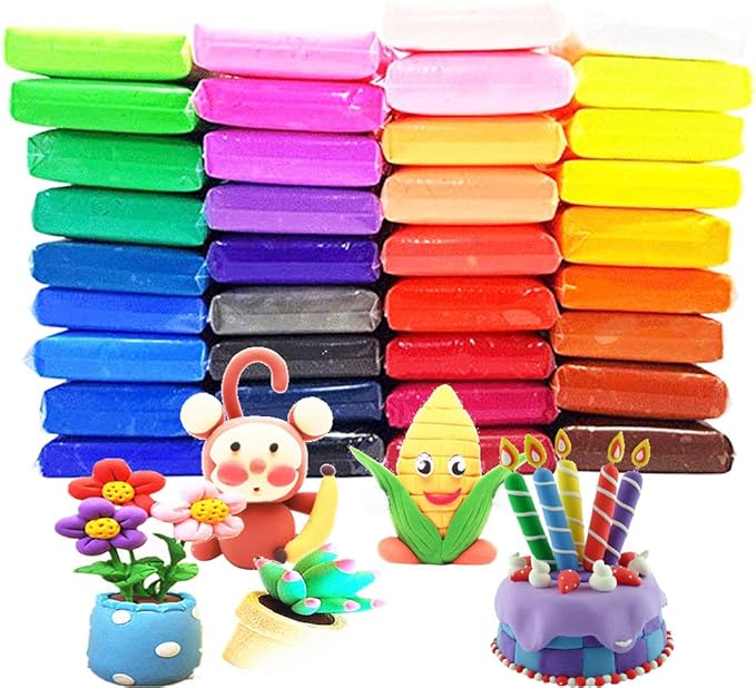 36 Colors Air Dry Clay Ultra Light and Air Dry Clay for Children Non-Toxic and Eco-Friendly Modeling Magical Clay with Tools