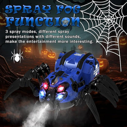 RC Spider Robot Toy with 2.4GHz Remote, Lights, Music & Spray - Realistic Spider Gift for Kids, Perfect for Holidays, Parties & Pranks