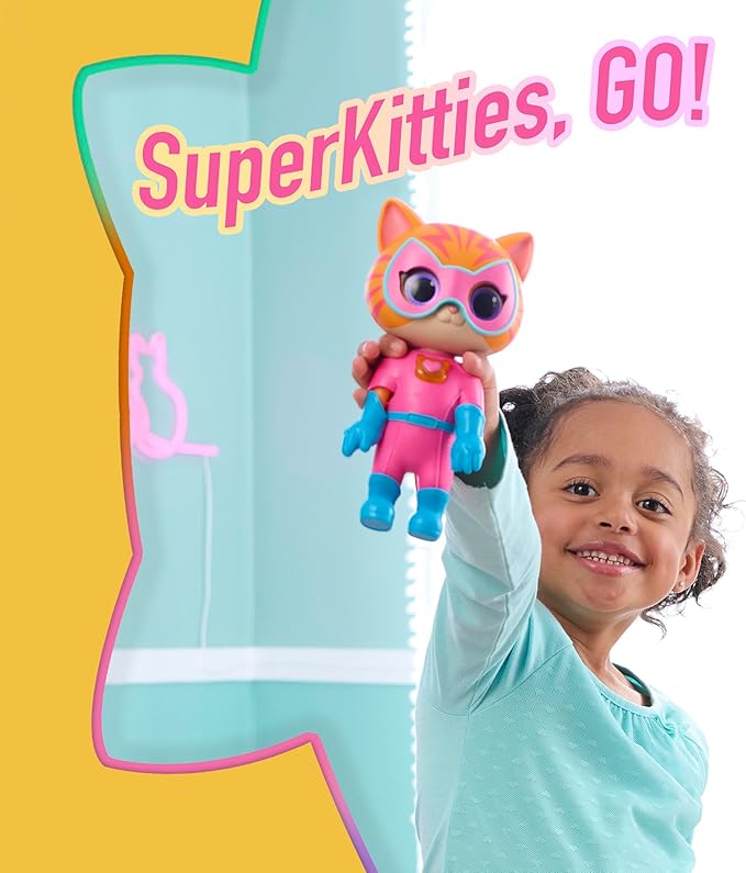Just Play Disney Junior SuperKitties Cat-Tastic Transforming Ginny Lights and Sounds Figure, Kids Toys for Ages 3 Up