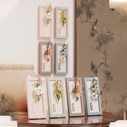 Painting Wall-Hangable Four Seasons Flowers Idea Frame Building Blocks, Wall-Hangable Wall Art Flower Frame Series, Lily、Orchid and Rose, Compatible with Lego 630 Building Accessory (243 PCS)