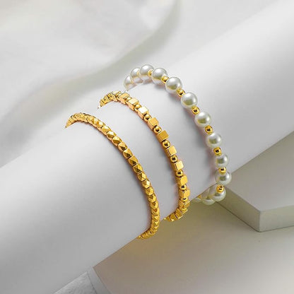 Yaomiao 3000 Pieces Spacer Beads Set Friendship Bracelet Kit Bracelet Beads Assorted Round Cube Column Gold Sliver Beads for Bracelet Jewelry Making(Gold, Sliver, Black)