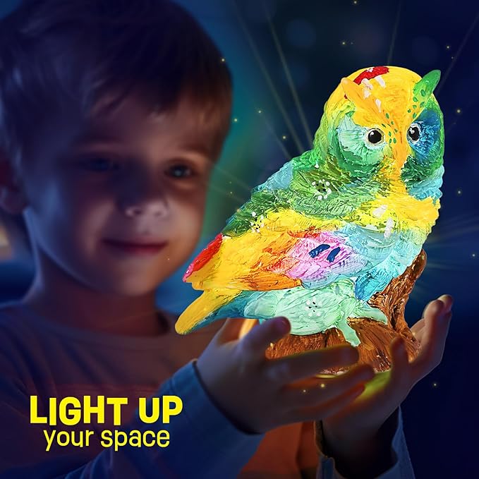 Paint Your Own Owl Lamp Kit, Art Supplies Arts & Crafts Kit, Painting kit for Kids 6-12, Arts and Crafts for Kids Ages 8-12, Toys Girls Boy Birthday Gift Ages 3 4 5 6 7 8 9 10 11 12+