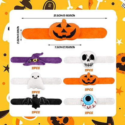 12 PCS Halloween Stuffed Animal Slap Bracelets Plush Animal Slap Bracelets Cute Wrist Slap Band Toy Wrist Animals Wrist Pets Slap Bracelet Wrist Toy for Halloween Birthday Gifts Party Favors 6 Styles
