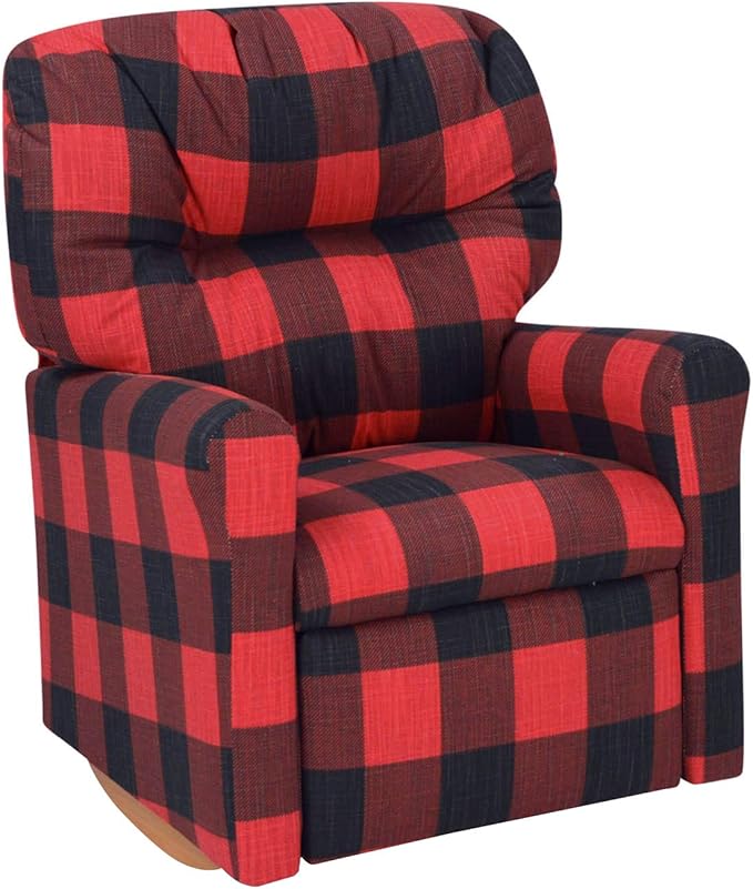 Dozydotes Buffalo Check Child Recliner, Multi Color