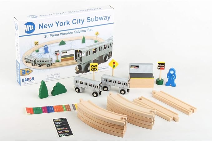 Daron NYC MTA 20Piece Wooden Subway Set