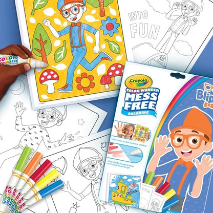 Crayola Blippi Color Wonder Coloring Set, 18 Blippi Mess Free Coloring Pages for Toddlers, Travel Activity, Toddler Toys & Gifts