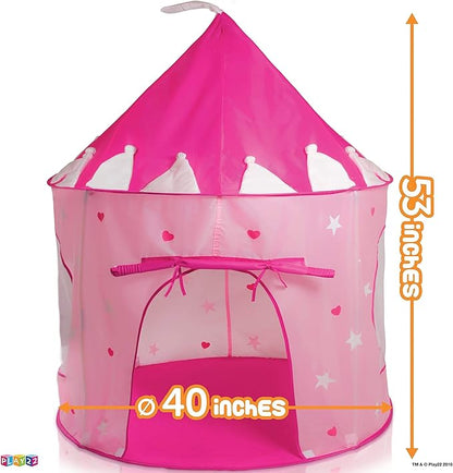 Play22 Play Tent Princess Castle Pink - Features Glow in The Dark Stars - Portable - Kids Pop Up Tent Foldable Into A Carrying Bag - Indoor and Outdoor Use - Original