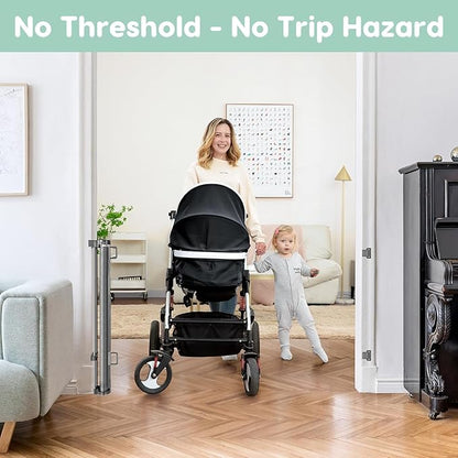 155 Inch Extra Wide Baby Gate Retractable Baby Gates Extra Wide Baby Gates for Large Openings Extra Long Baby Gate Indoor Extra Large Baby Gate Mesh Dog Gates for Doorways Pet Gate Outdoor Safety Gate