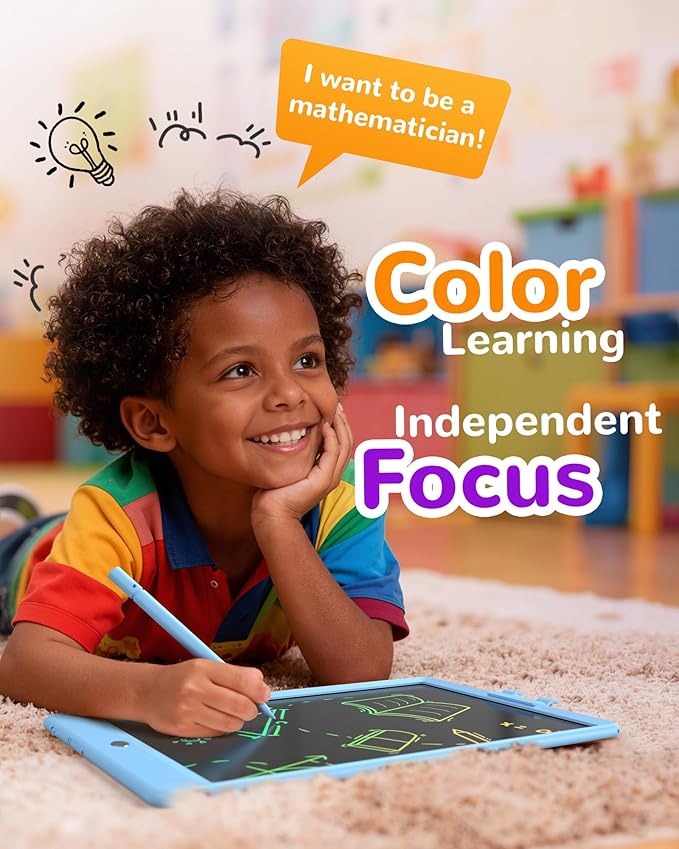 KOKODI LCD Writing Tablet, Gifts for 3 Years Old Boys and Girls，10 Inch Colorful Doodle Board Drawing Tablet, Erasable Reusable Electronic Drawing Pads, Educational and Learning Toys for Kids