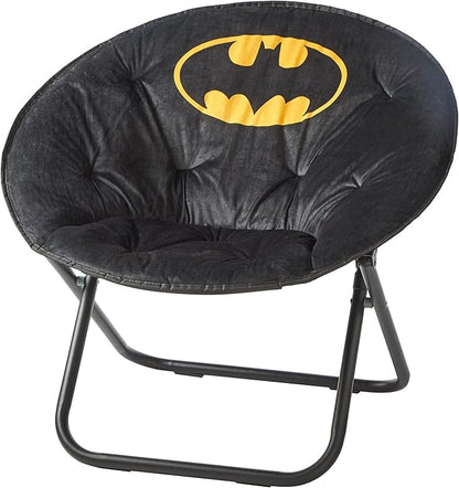 Idea Nuova Batman Folding Lounge and Gaming Saucer Chair, Polyester, 29" H x 32" W x 22" D, 16"D x 19"H, 14" from floor