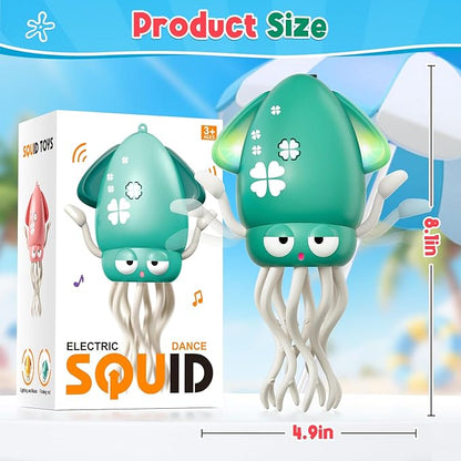 Dancing Squid Baby Toy, Infant Tummy Time Toys for 3-6 Months, Interactive Crawling Octopus with Music & Lights for 6-12, 12-18 Learning Walking Toy for Toddlers 1 Year Old Boys Girls Birthday Gifts