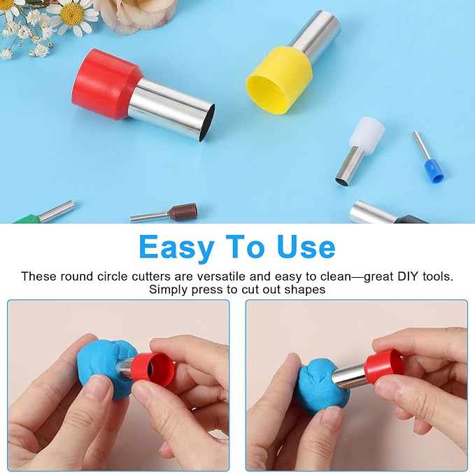 40Pcs Polymer Clay Cutters Set with Storage Case, 8 Sizes Round Circle Shape Clay Cutters Molds for Jewelry Making, Pottery, Baking, DIY Crafts (Multi-Color)