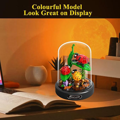 Insects Plant Bonsai Building Set,Adult Mini Animals Friend Set,Insect Collection Gift for Kids,Party Favors Bugs Building Block Kit,Valentines New Year Birthday Gift for Boys Girls(Ladybugs)