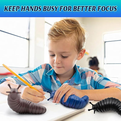 Cevioce Fidget Toys Adults Teens Kids 3Pcs Cool Gadgets Desk Sensory Fidget Slug Toys Sensory Toy for Autism ADHD Anxiety Stress Relief Toys Easter Basket Stuffers Gifts for Men Boys