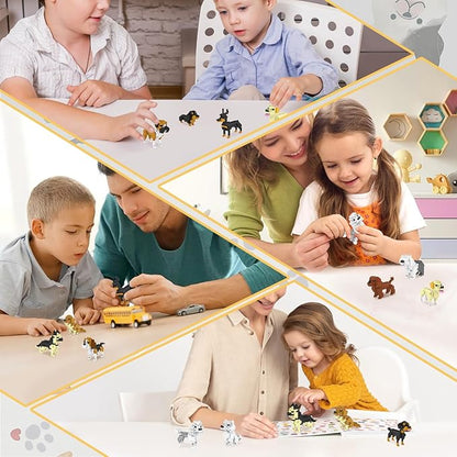 BOROLA Pet Dog Building Blocks Set Educational Toy Realistic Fun Animal Assembly Kit Toys Games(German Shepherd Blocks)