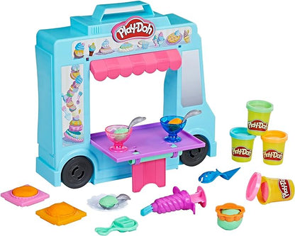 Play-Doh Kitchen Creations Ice Cream Truck Toy Playset for Kids, 20 Play Kitchen Accessories, 5 Colors, Preschool Toys for 3 Year Old Girls and Boys and Up