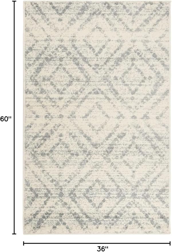 SAFAVIEH Adirondack Collection Accent Rug - 3' x 5', Ivory & Light Blue, Modern Distressed Design, Non-Shedding & Easy Care, Ideal for High Traffic Areas in Entryway, Living Room, Bedroom (ADR131T)