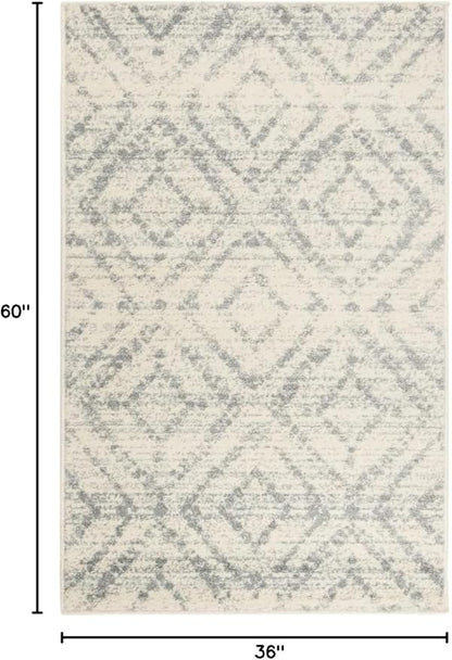 SAFAVIEH Adirondack Collection Accent Rug - 3' x 5', Ivory & Light Blue, Modern Distressed Design, Non-Shedding & Easy Care, Ideal for High Traffic Areas in Entryway, Living Room, Bedroom (ADR131T)
