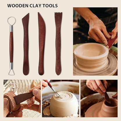 36 PCS Clay Tools Kit, Polymer & Air Dry Clay Sculpting Tools Set, Pottery Tools for Stippling, Carving, Molding, Shaping, Drawing and Dotting for Crafts and Art Projects