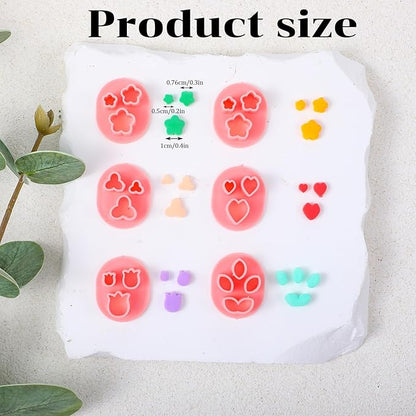 10 PCS Flower Polymer Clay Cutters, 10 Shapes Mini Polymer Clay Cutters Floral Leaf Butterfly Clays Earrings Cutter for Earrings Jewelry Making DIY Crafts