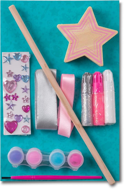 Melissa & Doug Created By Me Paint & Decorate Your Own Wooden Princess Wand Craft Kit, Pink Princess Crafts Great For Rainy Days, Toys For Kids Ages 4+