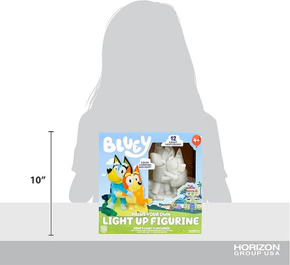 Horizon Group USA Bluey Paint Your Own Light-Up Figurine, Bingo Night Light, Toys for Kids, Playset, Party Decorations, Game, for Kids Ages 3+, Small