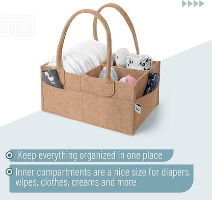 Mr. Pen- Baby Diaper Caddy Organizer, Earthy Clay, Baby Caddy Organizer with Handle, Compact Size, Collapsible & Portable