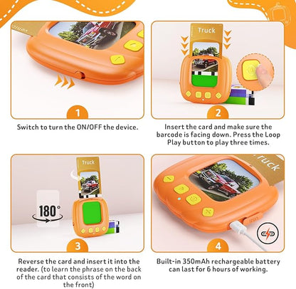 MEETION Talking Flash Cards for Toddler, Autism Sensory Toys for Autistic Children, Learning Educational Montessori Toys, Speech Therapy Toys, 203 Sight Words for Boys Girls Age 2-6 Years Kids Gifts