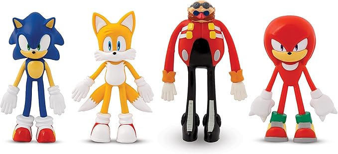 TCG Toys Bend-EMS - Sonic The Hedgehog - The Original Bendable, posable Actions Figures from The 90's are Back! Great Birthday Gifts for Kids, Boys, and Girls
