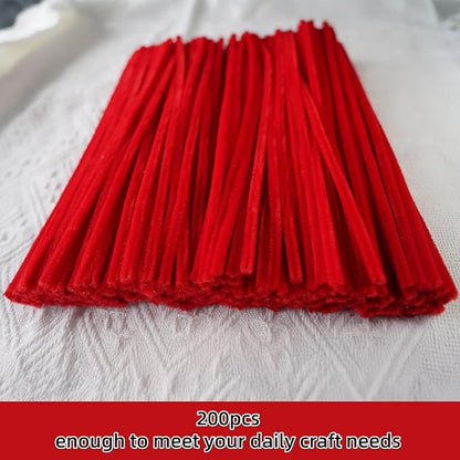 Qirimoi Red Pipe Cleaners Craft Pipe Cleaners Bulk Pipecleaners Crafts Supplies，200Pcs Red