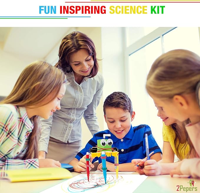 Electric Motor Robotic Science Kits for Kids (4-in-1), DIY STEM Toys Kids Science Experiment Kits,Building Educational Robotics Kit for Boys and Girls,Circuit Engineering Science Project Kits