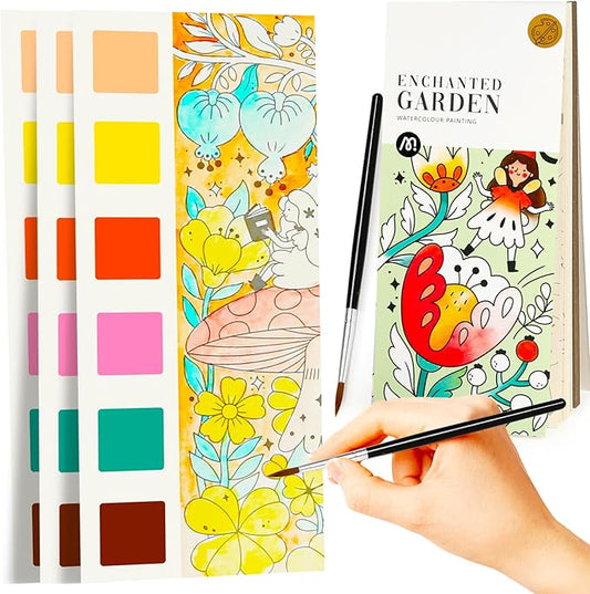 Watercolor Coloring Books for Kids Ages 5-6,8-12,Travel Pocket Water Color Paint Set for Toddlers Party Birthday Thank You Exchange Gift Art and Craft Easter Basket Stuffers for Toddlers