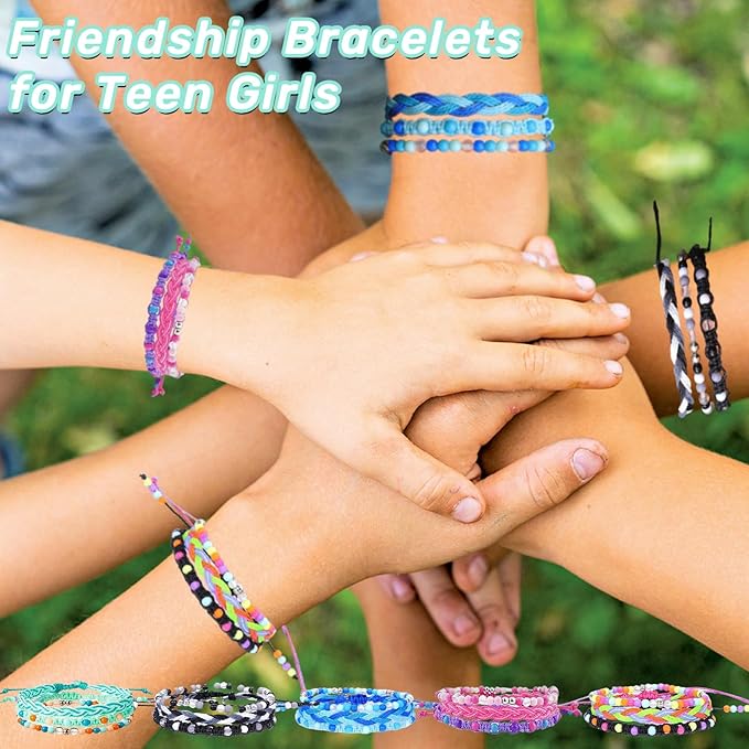 15pcs Braided Beaded Friendship Bracelets for Teens Girls Handmade Stackable Woven Cute Girls Bracelets Teenager Pinata Goody Bag Stocking Stuffers Tween Birthday Christmas Party Favors
