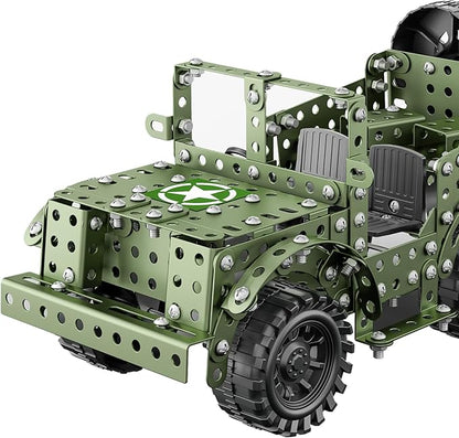 Lucky Doug STEM Building Projects Model Truck Set - Building Toys for Kids Ages 8-12, Assembly Science Army Toys for Boys 8 9 10 11 Years Old