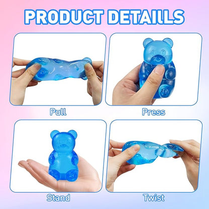 Stress Bear Taba Squishy Balls,Bear Toy Taba Squishy Toys for Kids Stress Relief Squeeze Balls for Birthday Gifts Party Favors-Blue