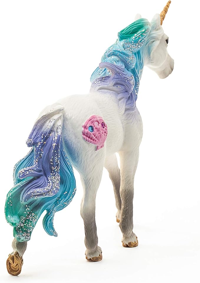 Schleich bayala, Unicorn Toys for Girls and Boys, Sea Unicorn Stallion with Gems, Blue and Purple, Ages 5+