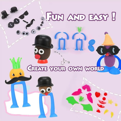 50G Air Dry Clay Kit-24 Colors Modeling Clay for Kids,Molding Clay Supplies with Mould Tools and Animal Accessories,Art Crafts Gift for Boys and Girls