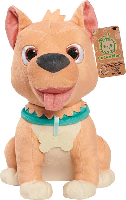 Just Play Cocomelon 100% Recycled Materials Bingo Plush Stuffed Animal, Dog, Officially Licensed Kids Toys for Ages 18 Month