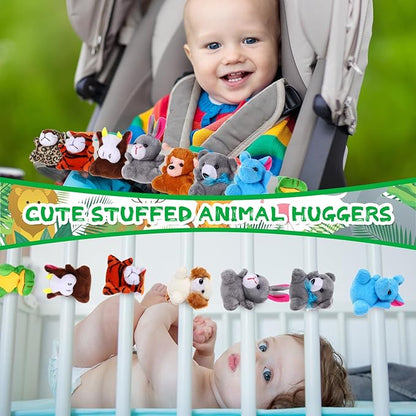 Leyndo 30 Pcs Stuffed Animal Slap Bracelet for Kids Cute Animal Slap Bracelets Stuffed Animal Bracelets Bulk Slap Bracelet Plush for Holiday Gifts, Themed Party Favors, Classroom Rewards