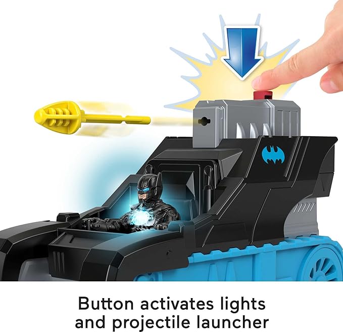 Fisher-Price Imaginext DC Super Friends Batman Toy Bat-Tech Tank Vehicle with Lights for Preschool Pretend Play Kids Ages 3+ Years