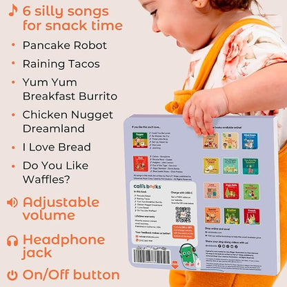 Cali's Books Pancake Robot by Parry Gripp Music Book Toddlers 1-3 Years Old - Food & Snack Songs Musical Book, Headphone Jack Sound Book, Singing Toy Children Girls Learning Song Toy Toddler Boys