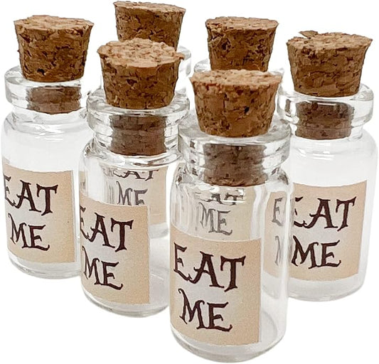 UMBRELLALABORATORY 6-10pcs Alice in Wonderland Party Supplies, Decoration, Potion Bottle with Cork Costume Accessory, DIY jewelry making charms