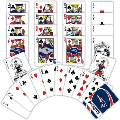 Masterpieces Family Games - NFL New England Patriots Playing Cards - Officially Licensed Playing Card Deck for Adults, Kids, and Family