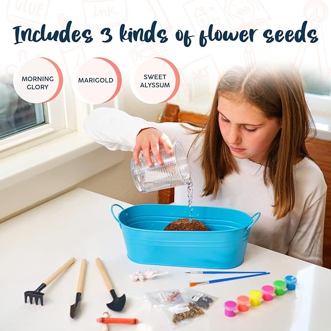 Bryte Light Up Unicorn Terrarium Kit for Kids - Grow Plant, Castle, Paint Set, Crystal Rock, Fairy Garden Lights, Arts & Crafts, STEM Activities, Birthday Gifts, Toys for Girls Aged 4–12 yrs