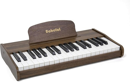 Kids Piano Keyboard 37 Keys Digital Piano for Kids Mini Musical Instruments Wooden Pianos Toy for 4+ Years Old Girls and Boys Birthday Gift Walnut (Walnut)