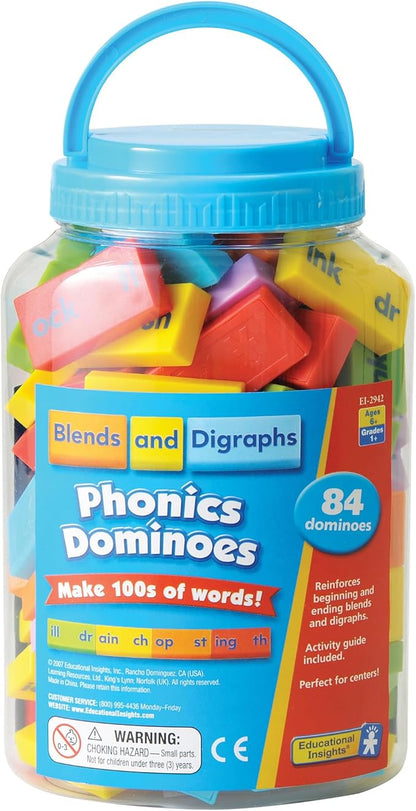Educational Insights Phonics Dominoes Blends & Digraphs - Reading Learning Activities for Kids Ages 6+, Classroom and Teacher Must Haves